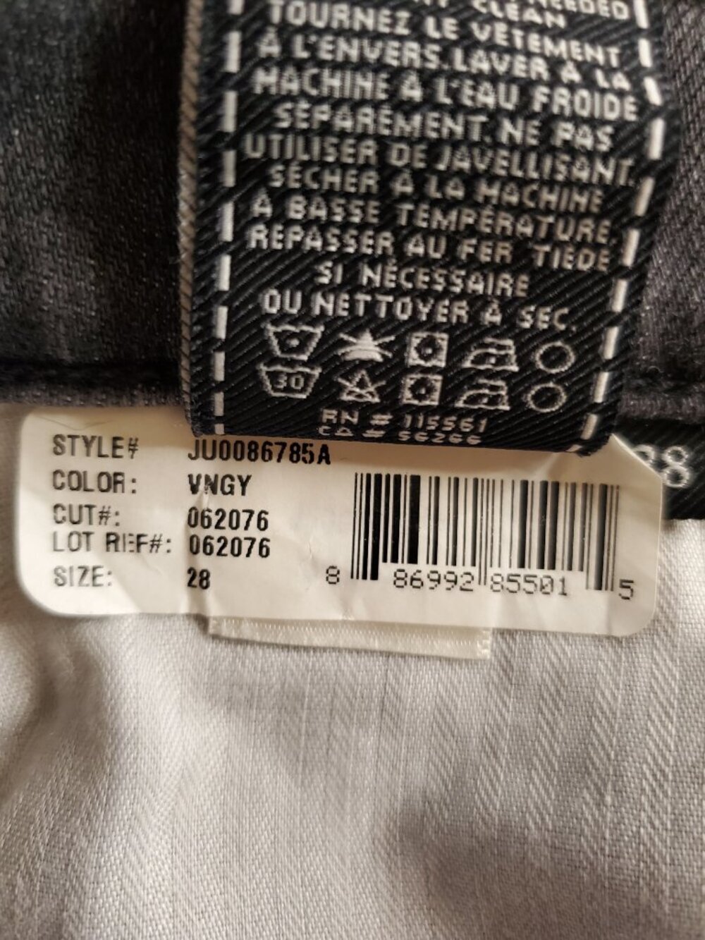 7 For All Mankind Jeans Josefina Skinny Boyfriend Buttonfly Jeans |Gray Wash - Picture 3 of 14